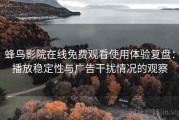 蜂鸟影院在线免费观看使用体验复盘：播放稳定性与广告干扰情况的观察