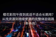 樱花影院午夜到底适不适合长期用？从找资源到持续使用的完整体验链路（新手向）
