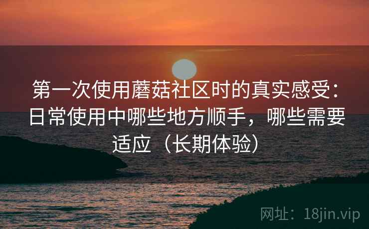 第一次使用蘑菇社区时的真实感受:日常使用中哪些地方顺手,哪些需要适应(长期体验) 第一次使用蘑菇社区时的真实感受:日常使用中哪些地方顺手,哪些需要适应(长期体验)