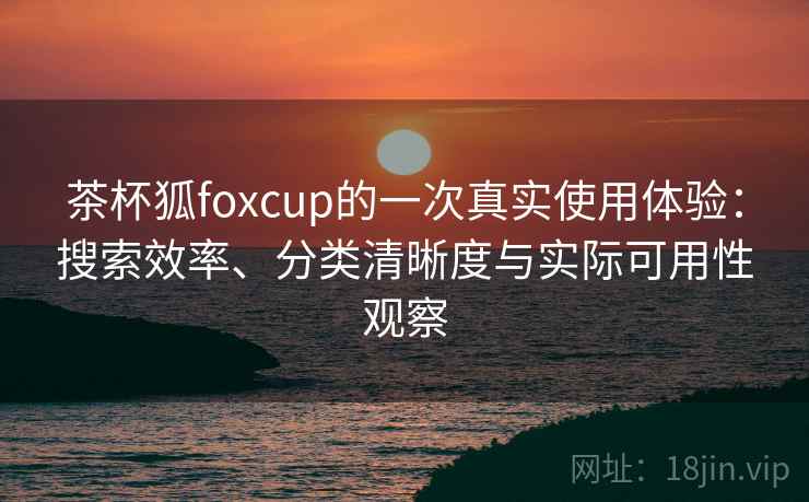茶杯狐foxcup的一次真实使用体验：搜索效率、分类清晰度与实际可用性观察