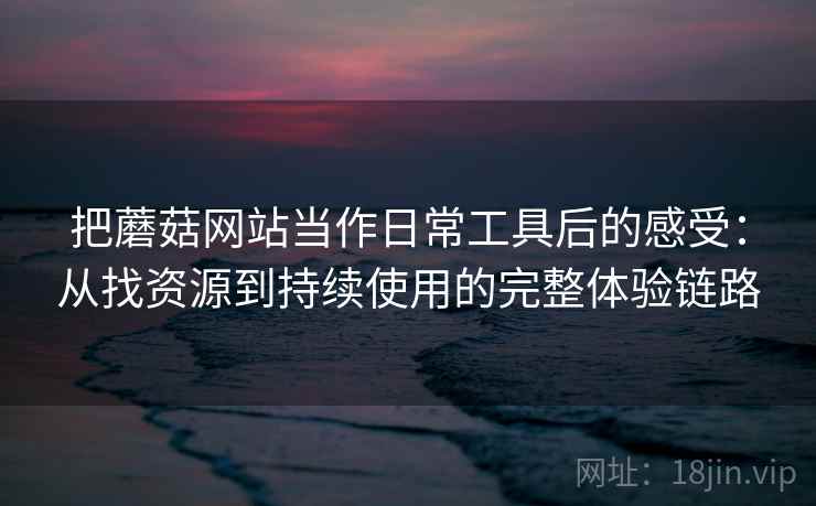 把蘑菇网站当作日常工具后的感受：从找资源到持续使用的完整体验链路