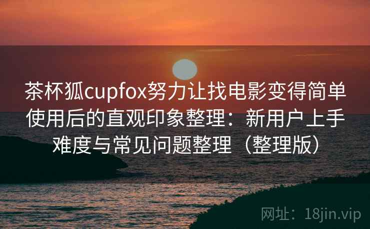 茶杯狐cupfox努力让找电影变得简单使用后的直观印象整理：新用户上手难度与常见问题整理（整理版）
