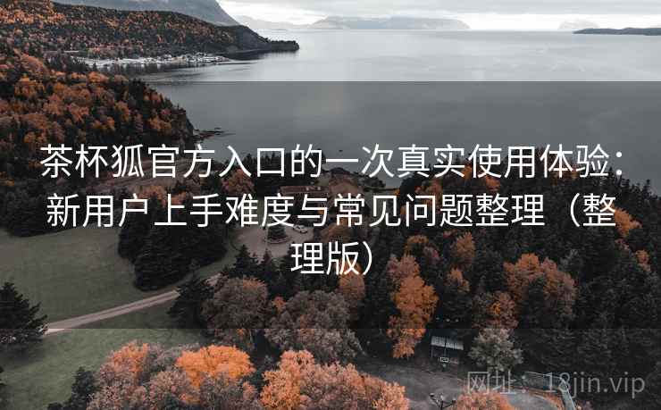 茶杯狐官方入口的一次真实使用体验：新用户上手难度与常见问题整理（整理版）
